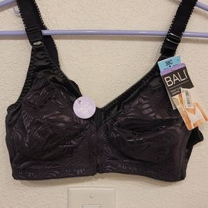 Bali, black, front close wire free bra, brand new. Size 38C